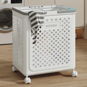 Canasto Ropa Juguetes Plegable Ruedas + Asas - Blanco (3062)