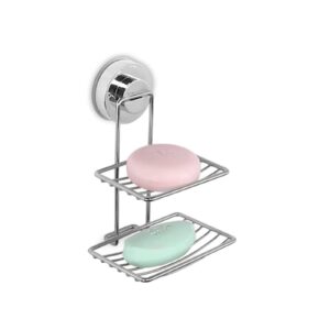 Jabonera Doble Acero Inox Con Ventosa